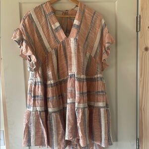 Lulus Striped V-Neck Tunic Dress